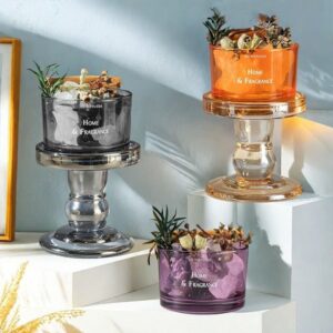 Premium Glass Candle Holder – Elegant Flameless Aroma Decor Cup