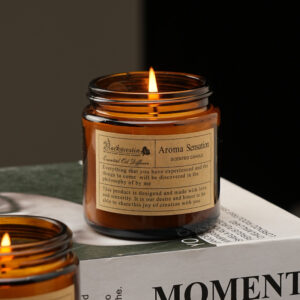 Amber Jar Scented Candle – Botanical Essential Oil Aroma Gift